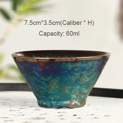 Blue Glaze Ceramic Tea Cup-ToShay.org