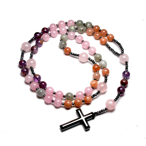 Pink Rose Quartz Rosary-ToShay.org
