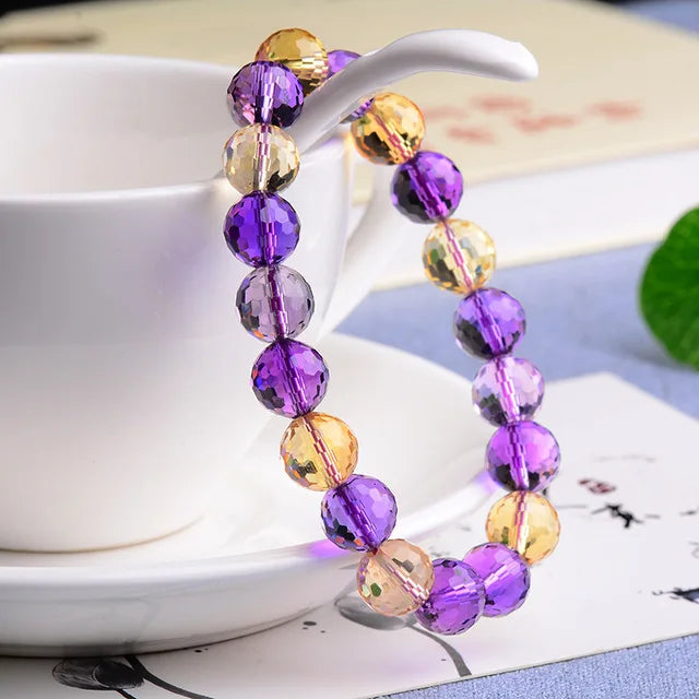 Purple Amethyst Citrine Bracelet-ToShay.org
