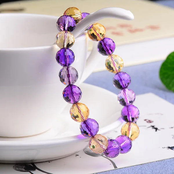Purple Amethyst Citrine Bracelet-ToShay.org