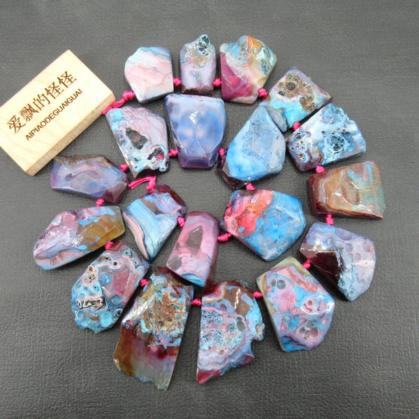 Blue Fuchsia Agate Beads-ToShay.org