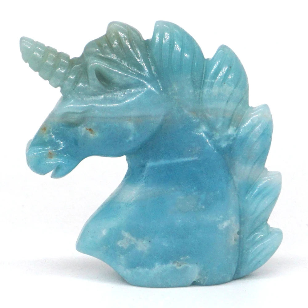 Blue Amazonite Unicorn Head-ToShay.org