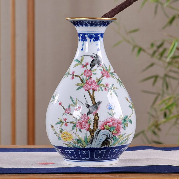 Jingdezhen Flower and Birds Vase-ToShay.org