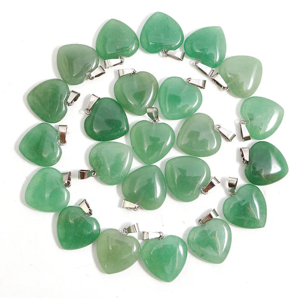 Green Aventurine Heart Pendants-ToShay.org