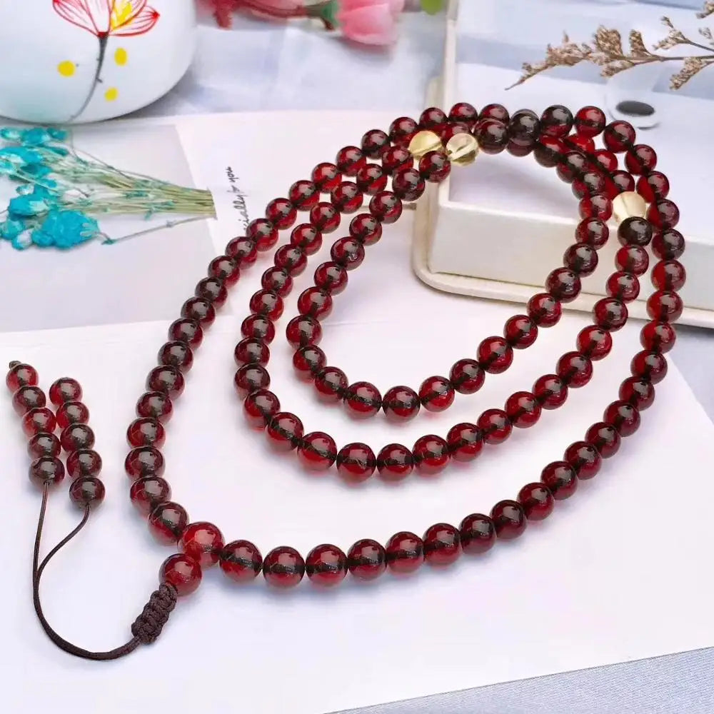 Red Amber Prayer Beads-ToShay.org