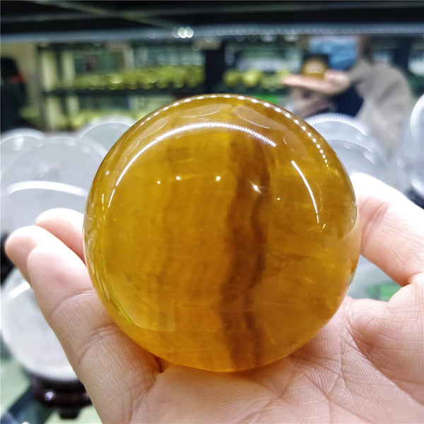 Yellow Fluorite Crystal Ball-ToShay.org