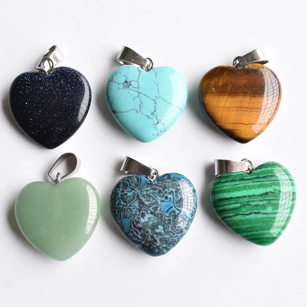 Mixed Crystal Heart Pendants-ToShay.org