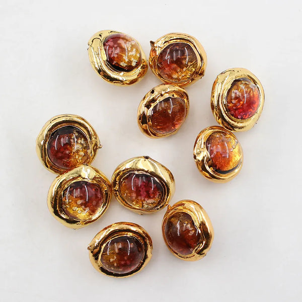 Orange Moss Glass Beads-ToShay.org