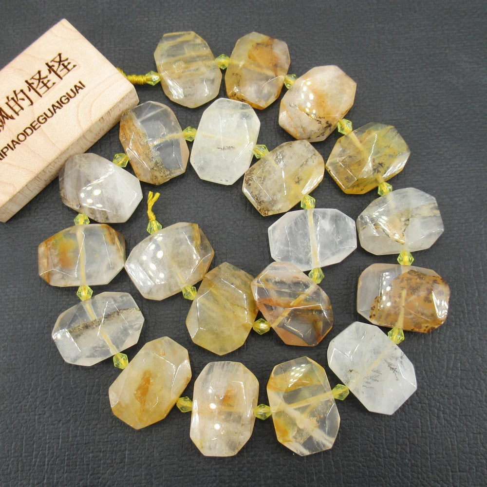 Gold Yellow Rock Quartz Beads-ToShay.org