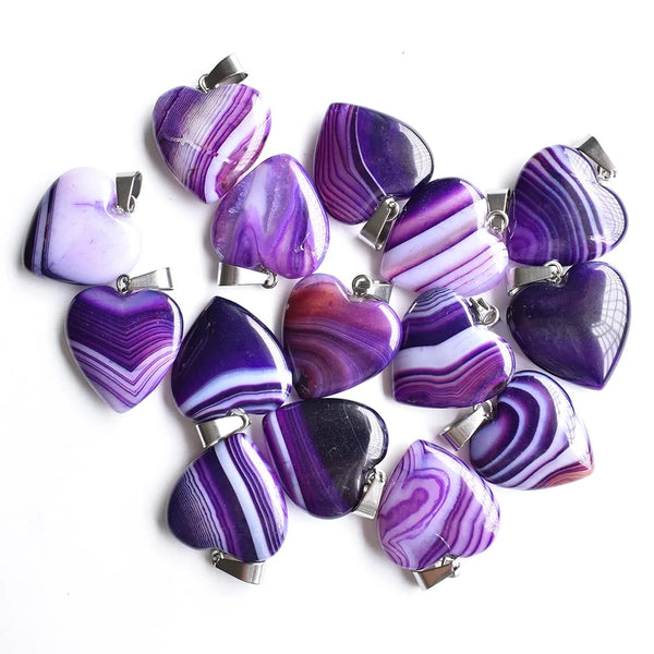 Mixed Stripe Onyx Hearts-ToShay.org