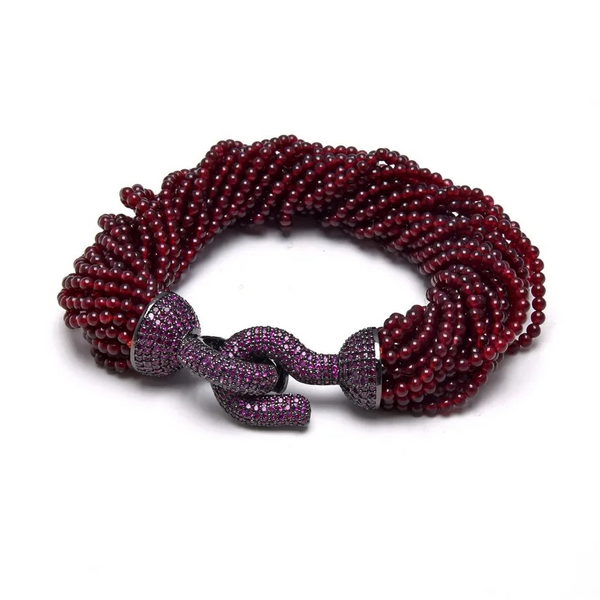 Red Garnet Bead Bracelet-ToShay.org