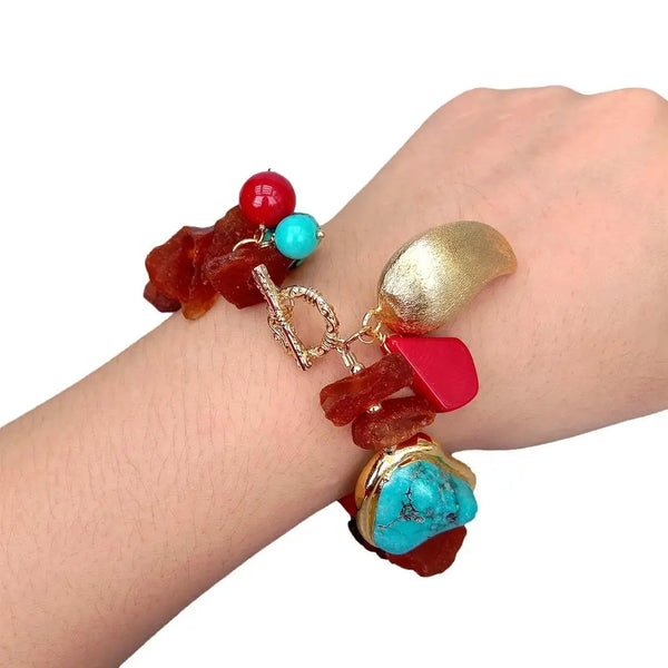 Red Coral Charm Bracelet-ToShay.org