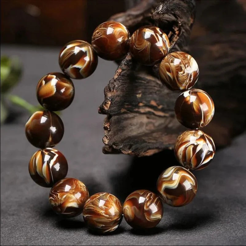 Brown Amber Bead Bracelet-ToShay.org