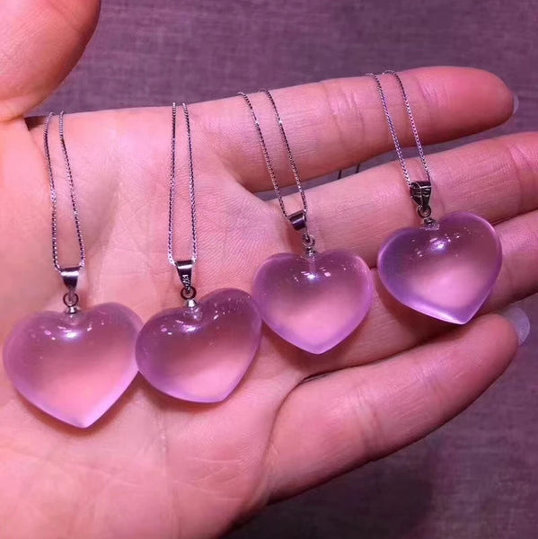Pink Rose Quartz Heart Pendant-ToShay.org