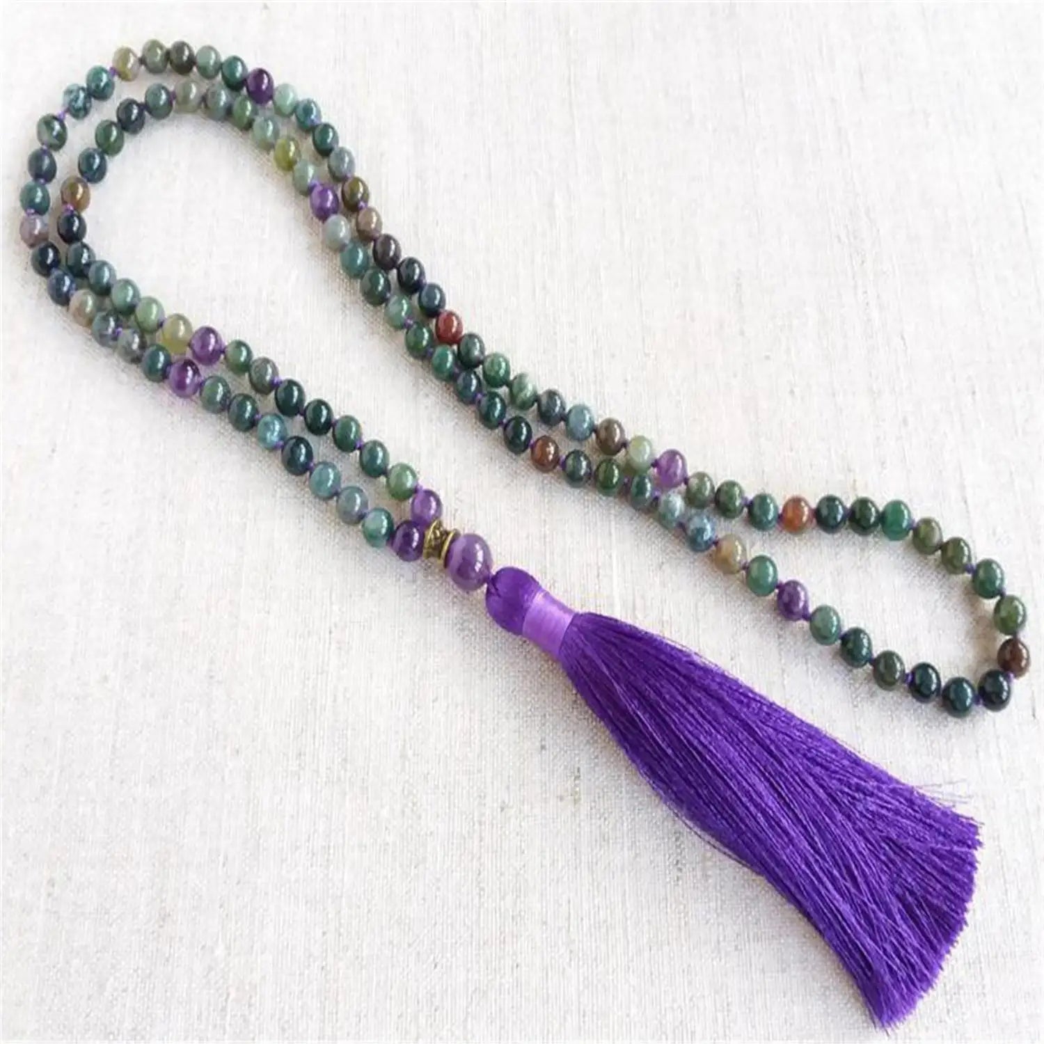 Green Agate Bead Mala-ToShay.org