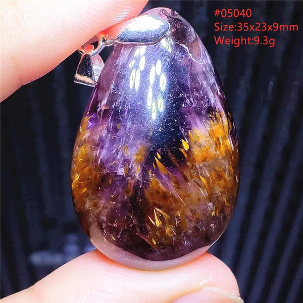 Purple Rutilated Auralite Pendant-ToShay.org