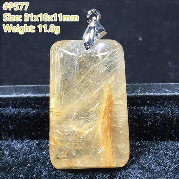 Gold Rutilated Quartz Pendant-ToShay.org