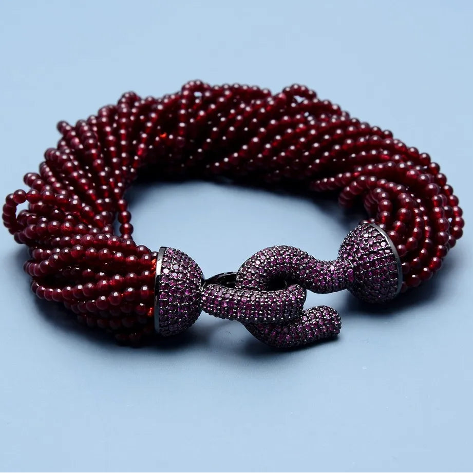 Red Garnet Bead Bracelet-ToShay.org