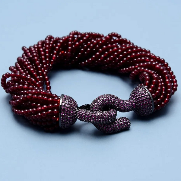 Red Garnet Bead Bracelet-ToShay.org