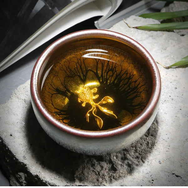 Silver Glaze Inlaid Teacups-ToShay.org