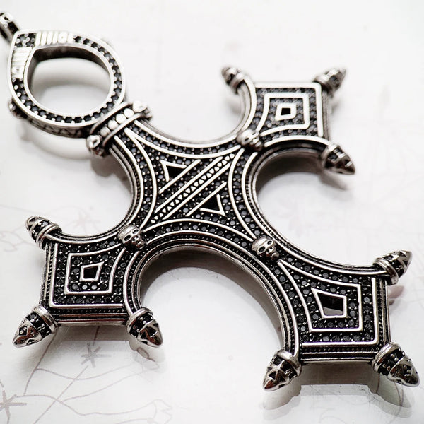Black Silver Cross Pendant-ToShay.org