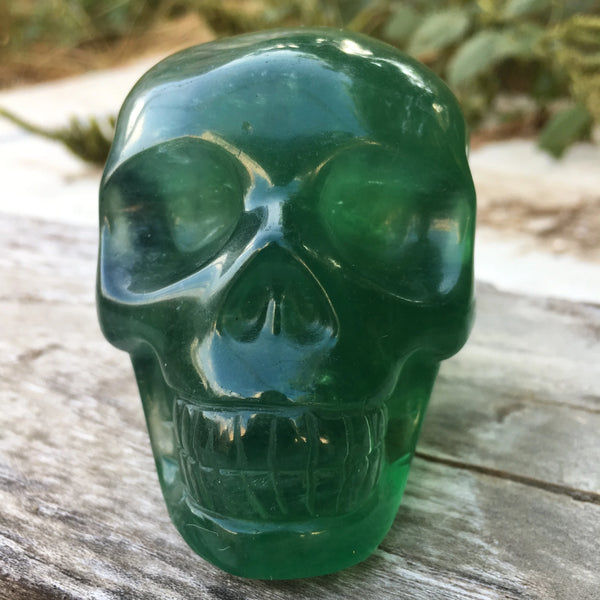 Green Fluorite Quartz Skull-ToShay.org