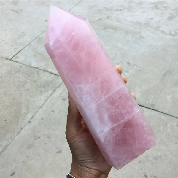 Pink Rose Quartz Crystal Obelisk-ToShay.org