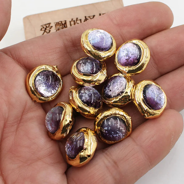 Purple Glaze Glass Beads-ToShay.org