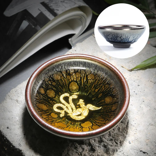 Silver Glaze Inlaid Teacups-ToShay.org