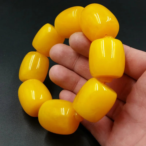 Yellow Beeswax Amber Bracelet-ToShay.org