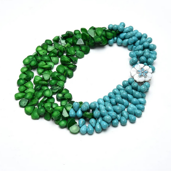 Green Coral Turquoise Necklace-ToShay.org