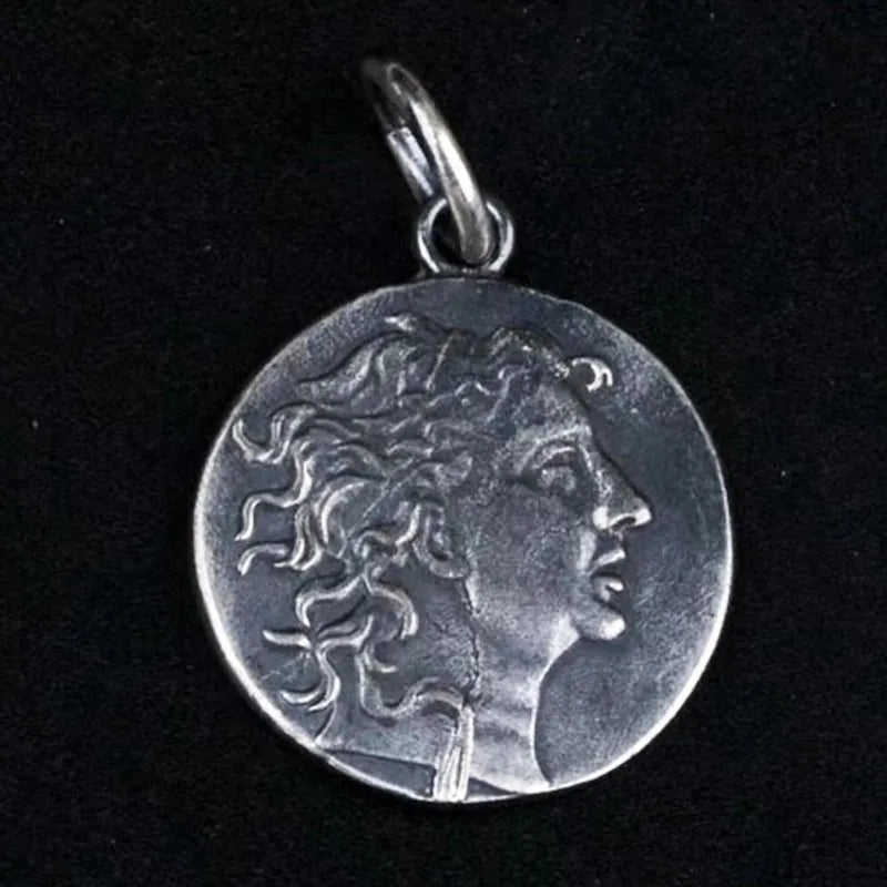 Silver Greek God Coin Pendant-ToShay.org