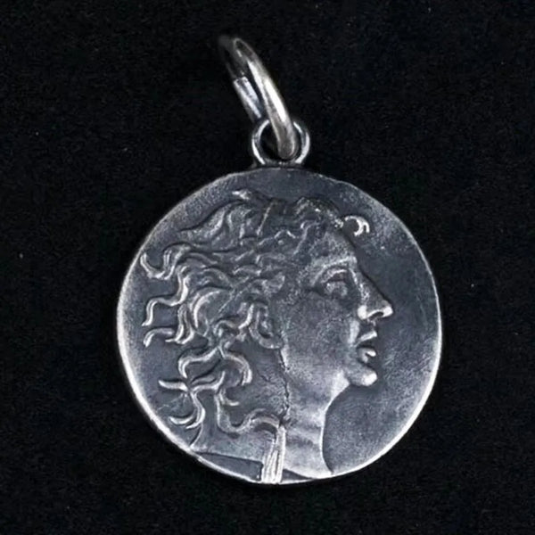 Silver Greek God Coin Pendant-ToShay.org