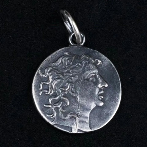 Silver Greek God Coin Pendant-ToShay.org