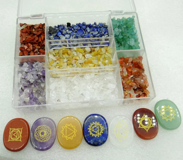 Chakra Symbols Crystal Chips Set-ToShay.org
