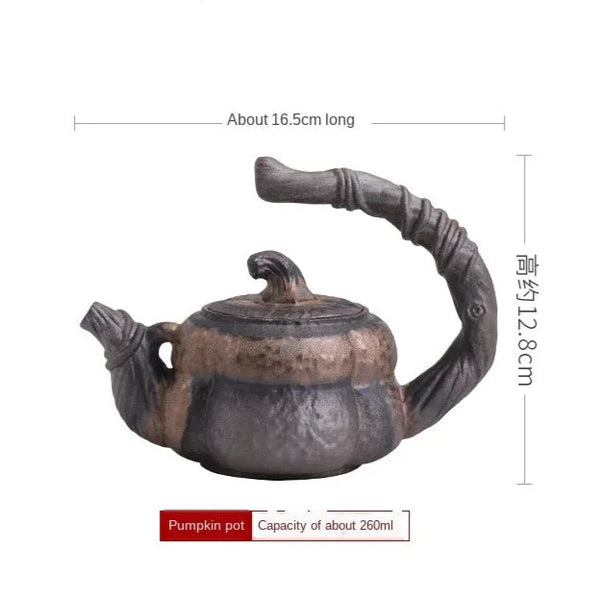 Pumpkin Loop-Handle Teapot-ToShay.org