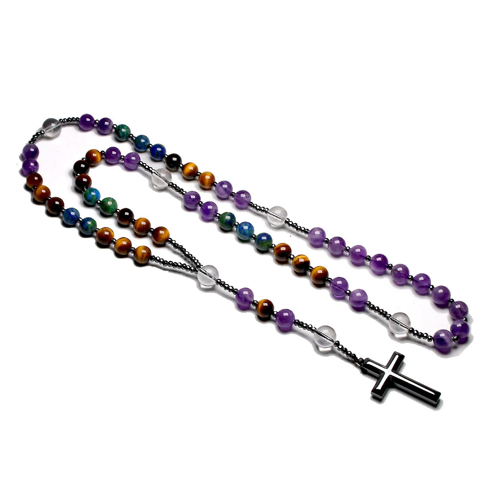 Purple Amethyst Bead Rosary-ToShay.org
