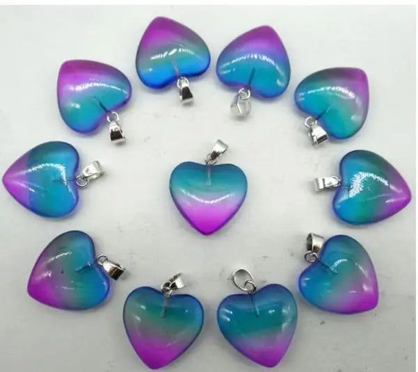 Mixed Crystal Heart Pendants-ToShay.org