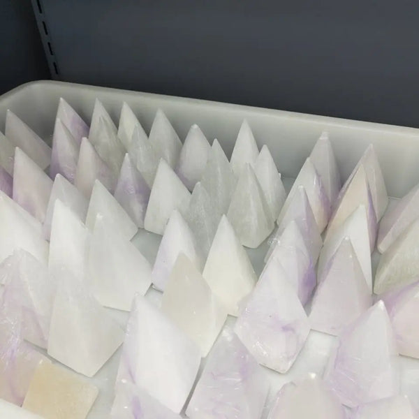 White Selenite Pyramid-ToShay.org