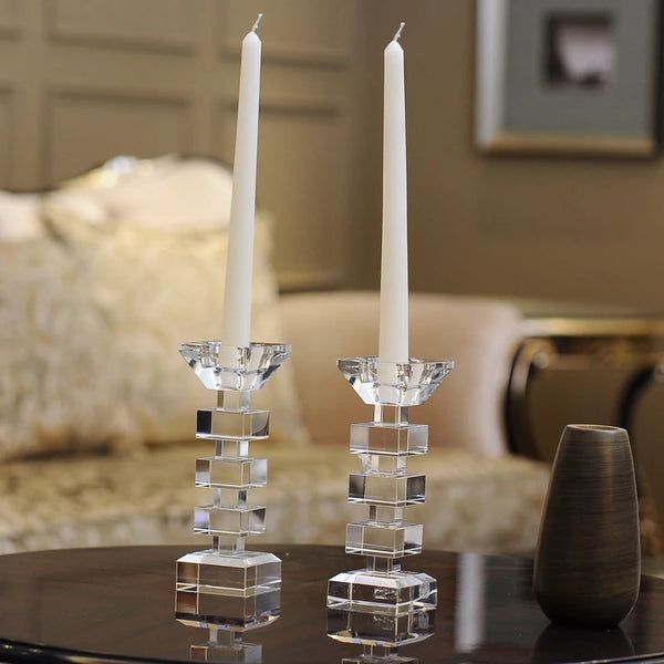Crystal Glass Candle Holders-ToShay.org