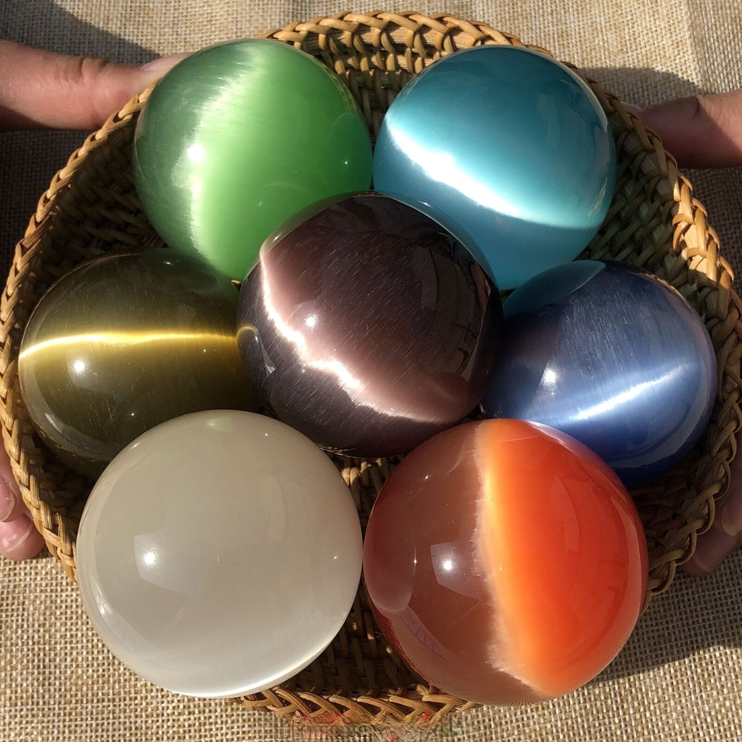 Mixed Cats Eye Crystal Balls-ToShay.org