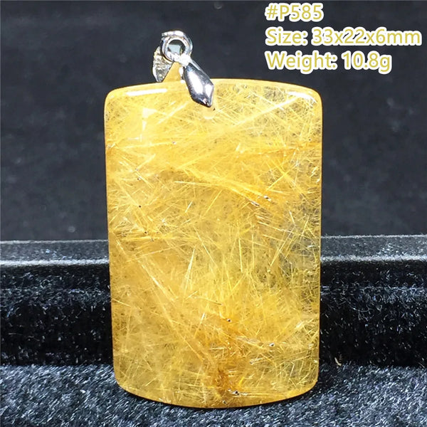 Gold Rutilated Quartz Pendant-ToShay.org