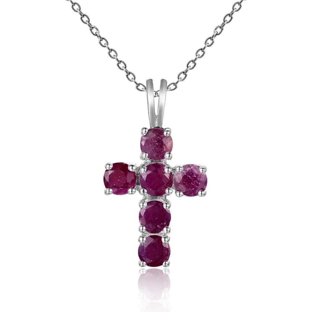 Silver Diamond Cross Pendant-ToShay.org