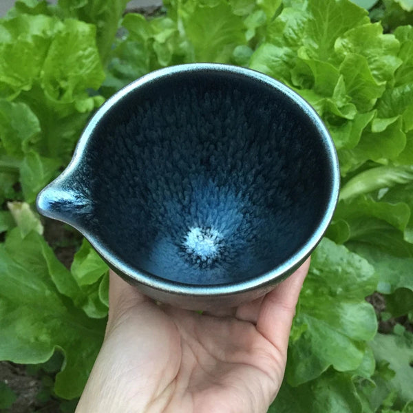 Blue Glaze Ceramic Pourer-ToShay.org