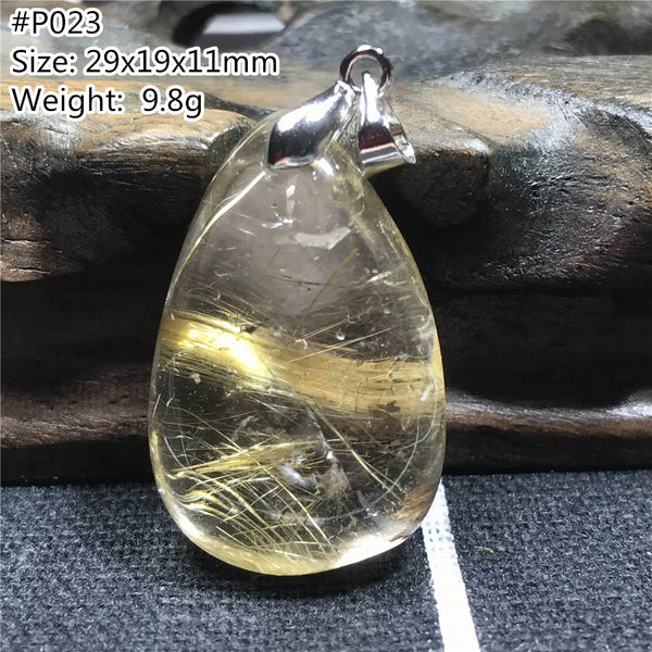 Gold Rutilated Quartz Pendant-ToShay.org