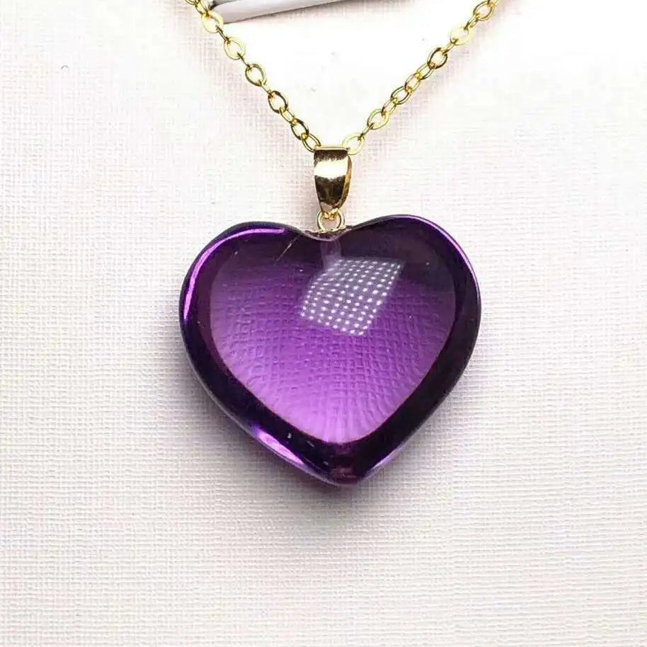 Purple Amethyst Heart Pendant-ToShay.org