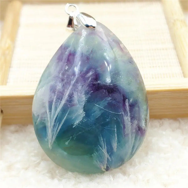 Blue Feather Fluorite Pendant-ToShay.org