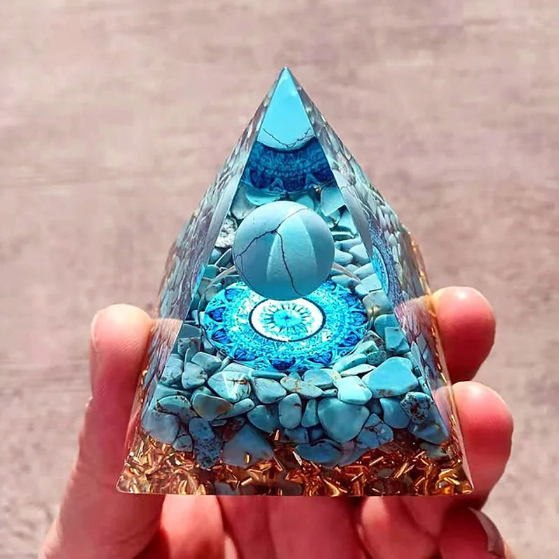 Energy Orgonite Turquoise Pyramid-ToShay.org