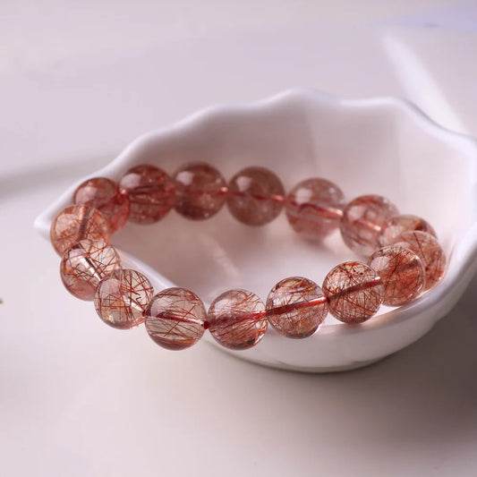 Red Rutilated Quartz Bracelet-ToShay.org
