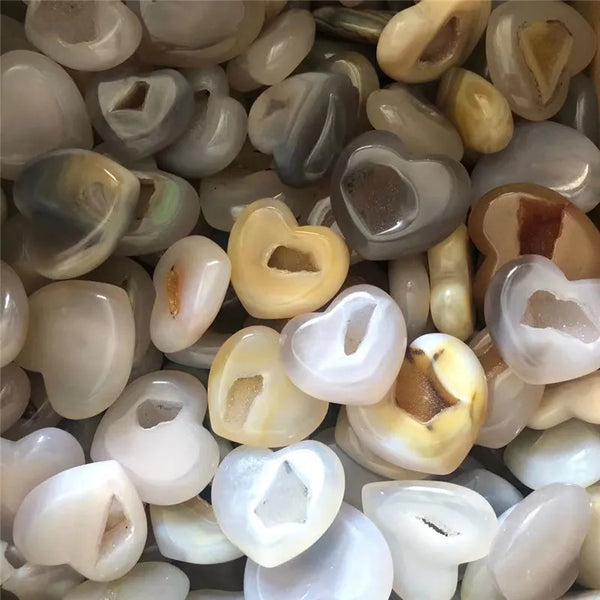 Grey Agate Crystal Heart-ToShay.org